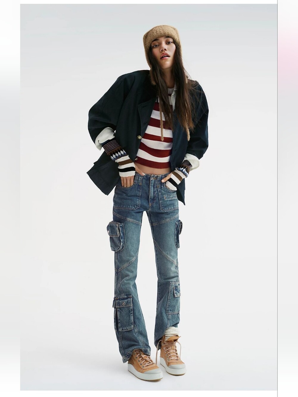 BRAND NEW Free People We The Free Call Me Crazy Cargo Jeans- Size 28